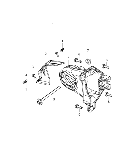 2020 Jeep Wrangler Engine Mounting Left Side Diagram 5 - Thumbnail