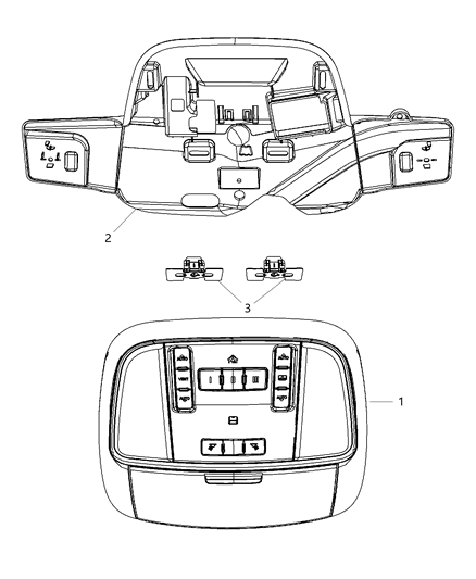 2013 Jeep Grand Cherokee Console Overhead Diagram for 5LB521DAAB
