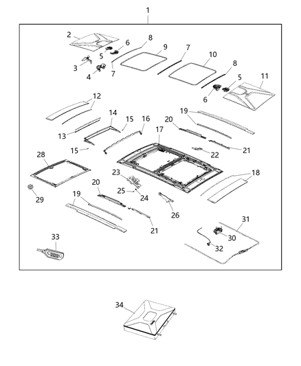 2015 Jeep Renegade Bracket Front Panel Rear Diagram for 68324708AA