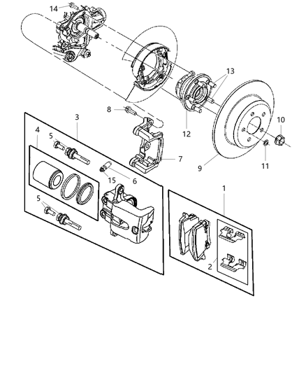 2011 Dodge Charger Adapter Disc Brake Caliper Diagram for 5175065AB