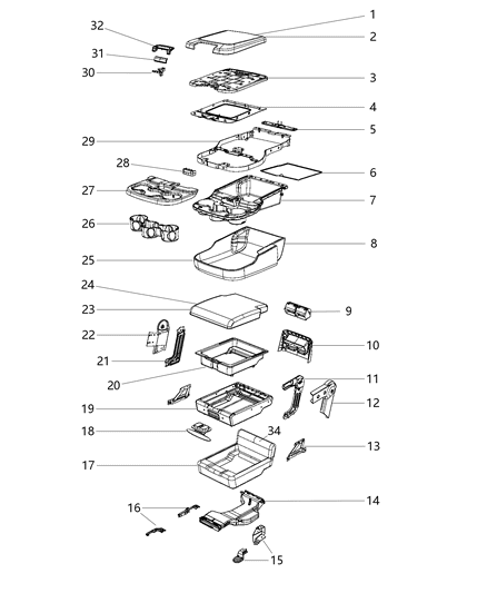 2016 Ram 1500 Screw Tapping M4.2X1.41X16.60 Bezel Attaching Diagram for 68205105AA