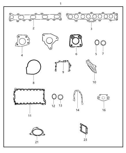 2010 Jeep Wrangler Engine Gasket Kits Diagram 1 - Thumbnail