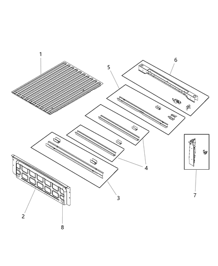 2009 Dodge Ram 1500 Pick-Up Box Crossmembers, Reinforcements Diagram 2 - Thumbnail