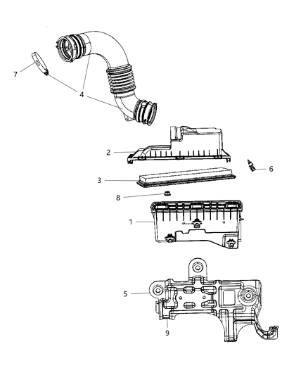 2009 Jeep Compass Air Cleaner & Related Diagram 2 - Thumbnail