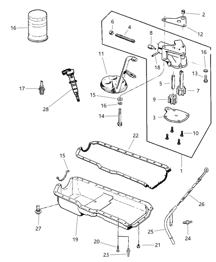 2004 Jeep Grand Cherokee Engine Oiling Diagram 1 - Thumbnail