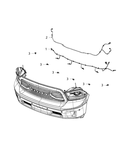 2019 Ram 1500 Classic Wiring, Front Fascia Diagram
