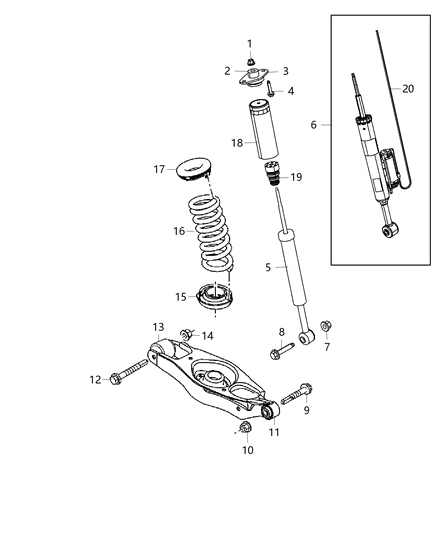 2020 Dodge Charger Coil Spring, Rear Diagram for 68421909AA