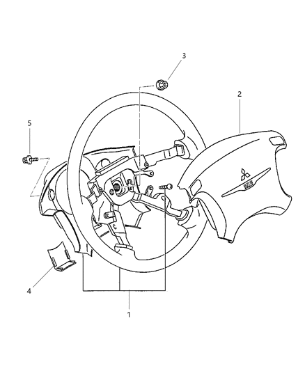 2000 Chrysler Sebring Driver Air Bag Diagram for MR601450
