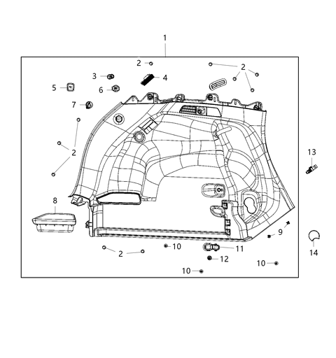 2021 Jeep Compass Quarter Trim Panel Diagram 1 - Thumbnail