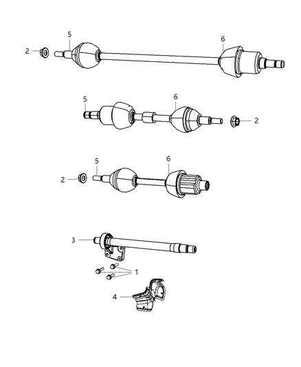 2008 Dodge Grand Caravan Shaft Axle Half Diagram for 4880210AC