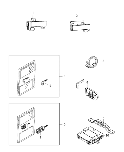 2019 Jeep Renegade Key Blank With Transmitter Without Proximity Keyless Entry Diagram for 6QH94LXHCA