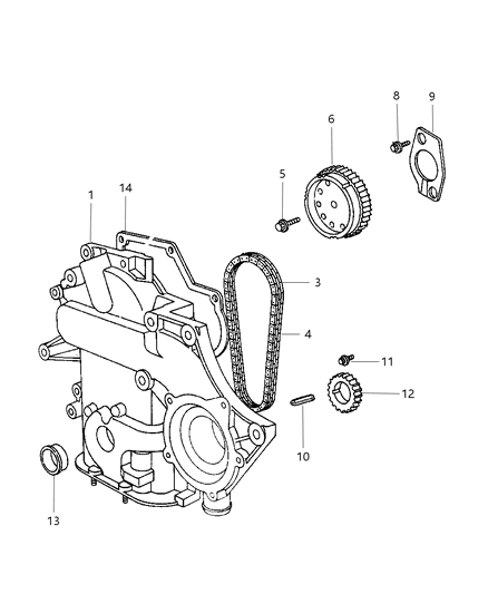 2005 Dodge Caravan Timing Chain & Cover Diagram 1 - Thumbnail