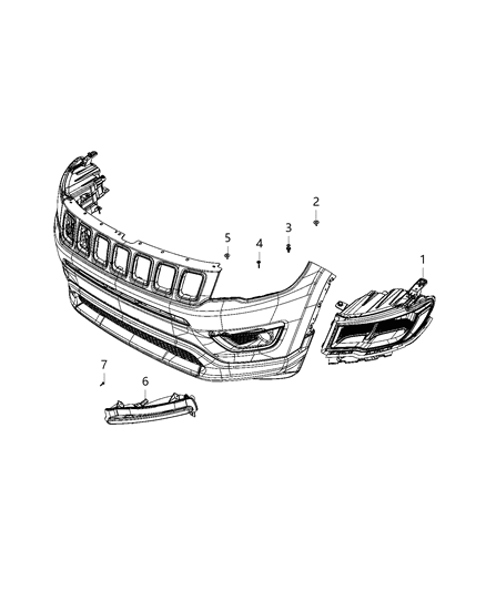 2021 Jeep Compass Lamps, Front Diagram 3 - Thumbnail