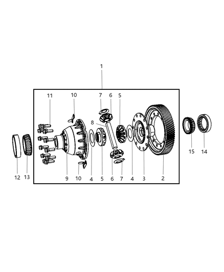 2007 Chrysler Sebring Bracket Transmission Differential Pinion Shaft Diagram for 5078878AA
