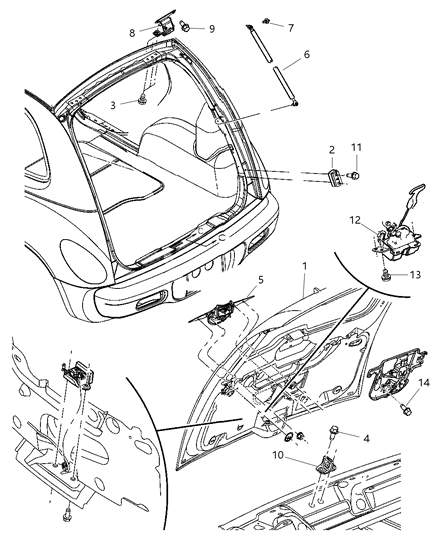 2009 Chrysler PT Cruiser Lock Actuator Diagram for 4589016AE