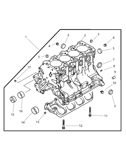 2005 Chrysler Sebring Coupe Cylinder Block Diagram 1 - Thumbnail