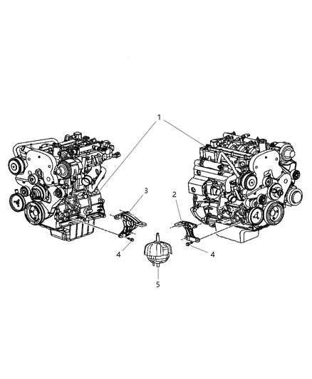 2006 Jeep Liberty Front Bracket, Passenger Side Diagram for 52129014AC
