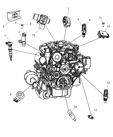 2010 Dodge Ram 1500 Sensor Camshaft Diagram for 5149054AB