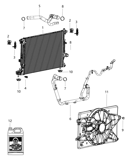 2012 Dodge Dart Hose Radiator Outlet Diagram for 68092561AD