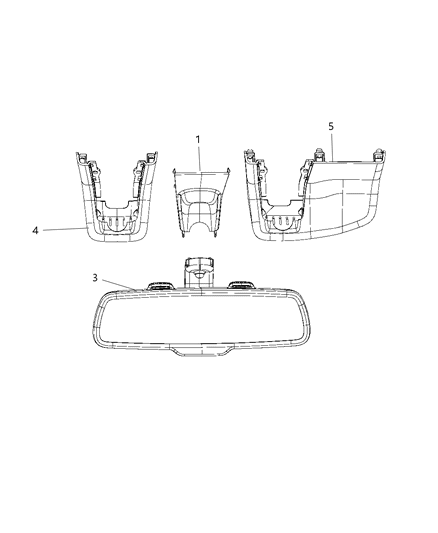 2018 Jeep Cherokee Mirror Inside Rearview Diagram for 68360854AA