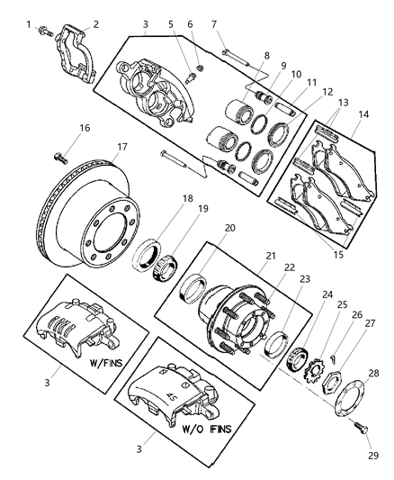 2003 Dodge Ram 3500 Stud, Rear Diagram for 5096145AA