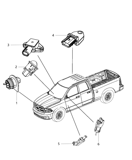 2013 Ram 3500 Pickup Sensors Body Diagram