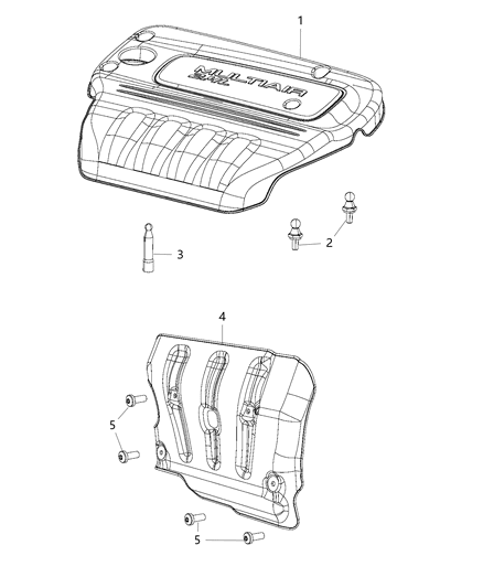 2017 Jeep Cherokee Engine Cover & Related Parts Diagram 4 - Thumbnail