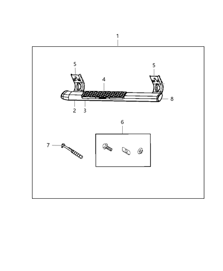 2016 Ram 3500 Cab Chassis Step Kit, Tubular Side Diagram 3 - Thumbnail