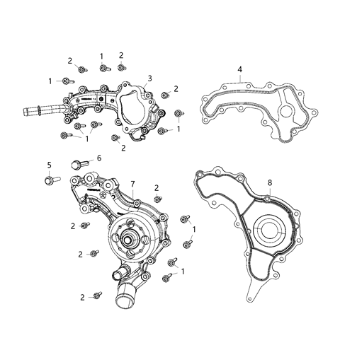 2021 Jeep Gladiator Water Pump & Related Parts Diagram 2 - Thumbnail