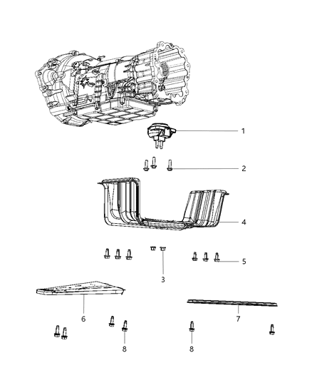 2011 Dodge Durango Structural Collar & Transmission Mount Diagram 3 - Thumbnail