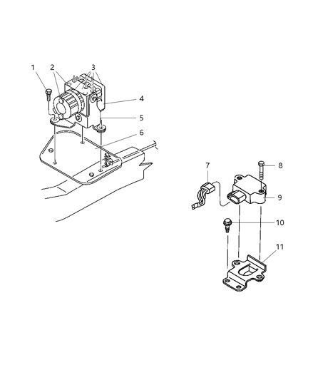 2002 Jeep Wrangler Bracket ABS Control Unit Diagram for 55176142