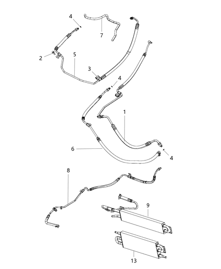 2017 Dodge Charger Power Steering Return Hose Diagram for 68078363AJ