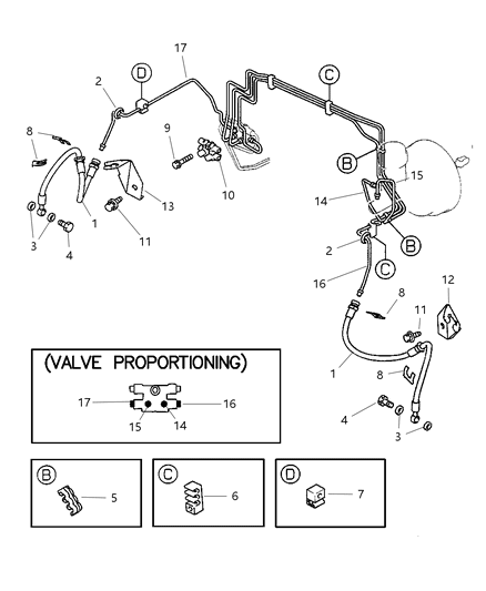 2002 Chrysler Sebring Coupe Front Brake Lines Diagram 2 - Thumbnail