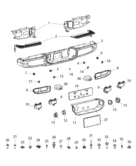 2020 Jeep Gladiator Lamp Rear Fog Diagram for 68338391AA