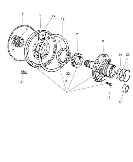 2002 Dodge Ram 3500 Regular Cab Oil Pump With Reaction Shaft Diagram 1 - Thumbnail