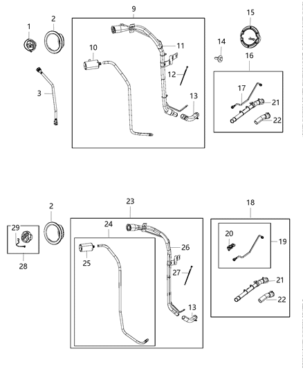 2014 Jeep Wrangler Door Fuel Fill Diagram for 68141331AC