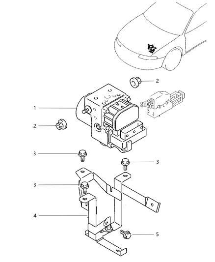 1999 Chrysler Sebring Coupe Hydraulic Unit, Modulator Diagram