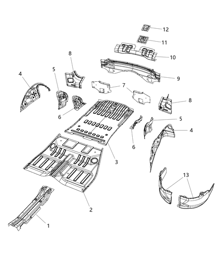 2020 Dodge Durango Rear Floor Pan Diagram 1 - Thumbnail