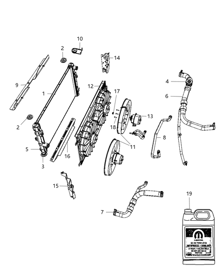2010 Dodge Caliber Hose Radiator Inlet Radiator Inlet Hose Assembly Diagram for 5058482AG