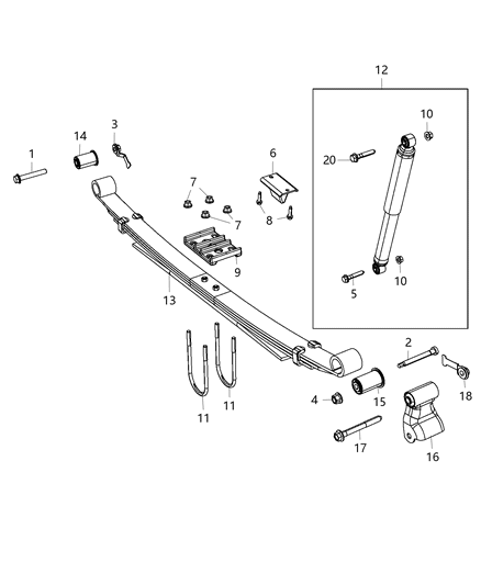 2018 Ram 3500 Shock Absorber Kit Suspension Rear Diagram for 68404990AA