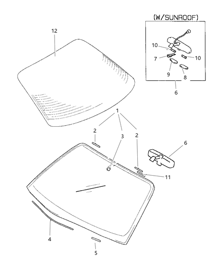 1997 Dodge Avenger Lamp Lens Diagram for MR190398