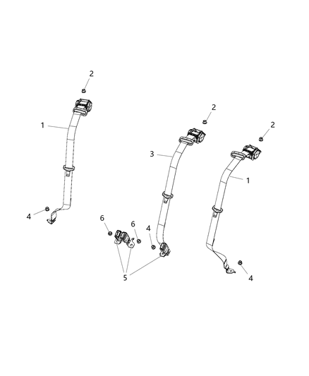 2015 Chrysler 200 Seat Belt Retractor Diagram for 1VA701L2AD