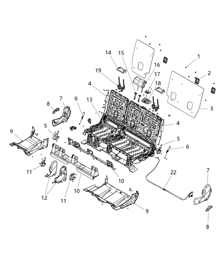 2014 Dodge Durango Second Row - Adjusters, Recliners And Shields Diagram 2 - Thumbnail