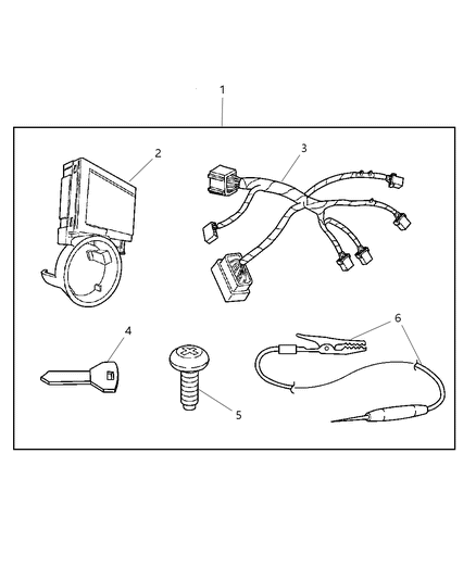2002 Dodge Ram 1500 Alarm Package - Security With Sentry Key Diagram