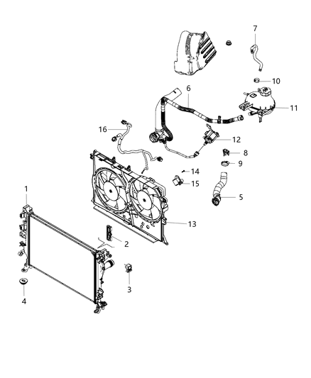 2020 Jeep Renegade Radiator And Related Parts Diagram 4 - Thumbnail