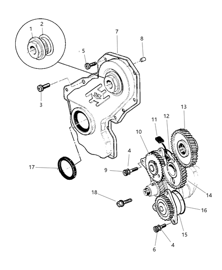 1997 Jeep Cherokee Timing Cover Diagram 1 - Thumbnail