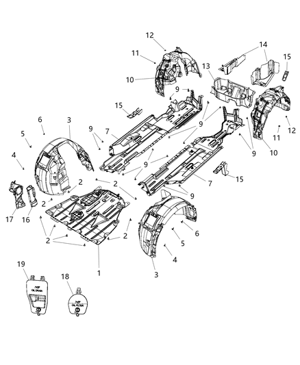 2016 Chrysler 200 Wheelhouse Liner Diagram for 68235655AD