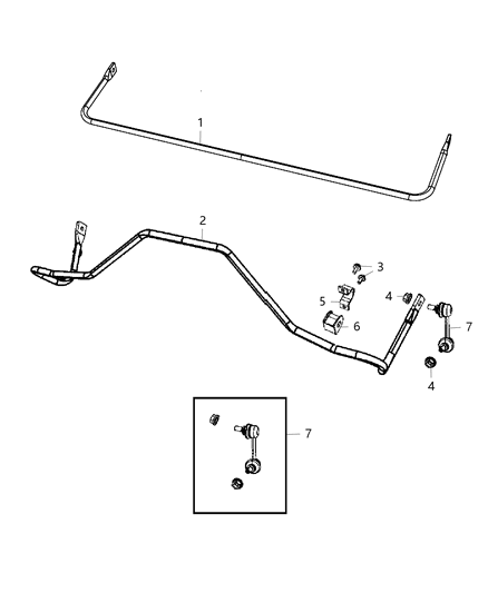 2017 Jeep Patriot Stabilizer Bar Bushing, Rear Diagram for 5039149AB