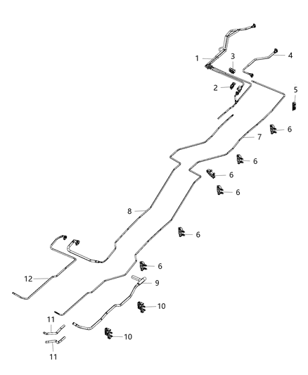 2014 Ram 3500 Cab Chassis Fuel Lines, Rear Diagram 1 - Thumbnail