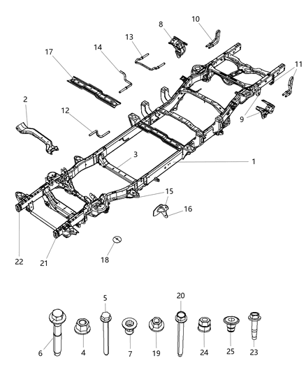2014 Ram 1500 Motor Mount Bolt, Passenger Side Diagram for 6508689AA